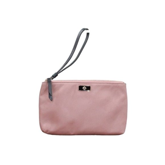 kate spade new york Handbags - Kate Spade Pink Nylon Leather Handle Double Zip Purse Wristlet